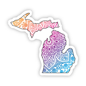 Michigan Mandala Pattern Sticker